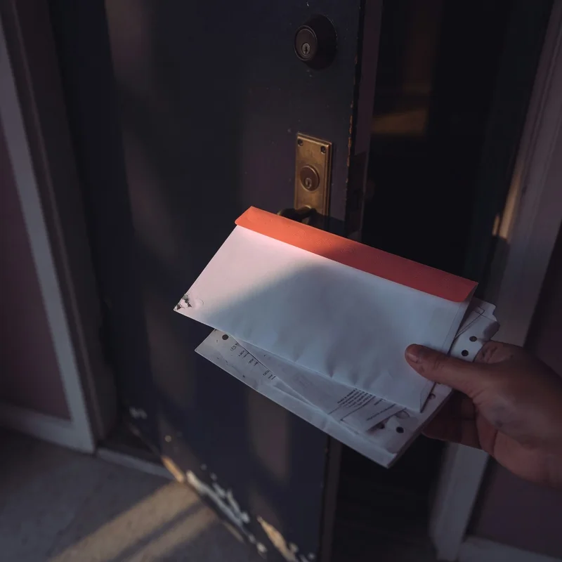 Being served with a summons and complaint at home